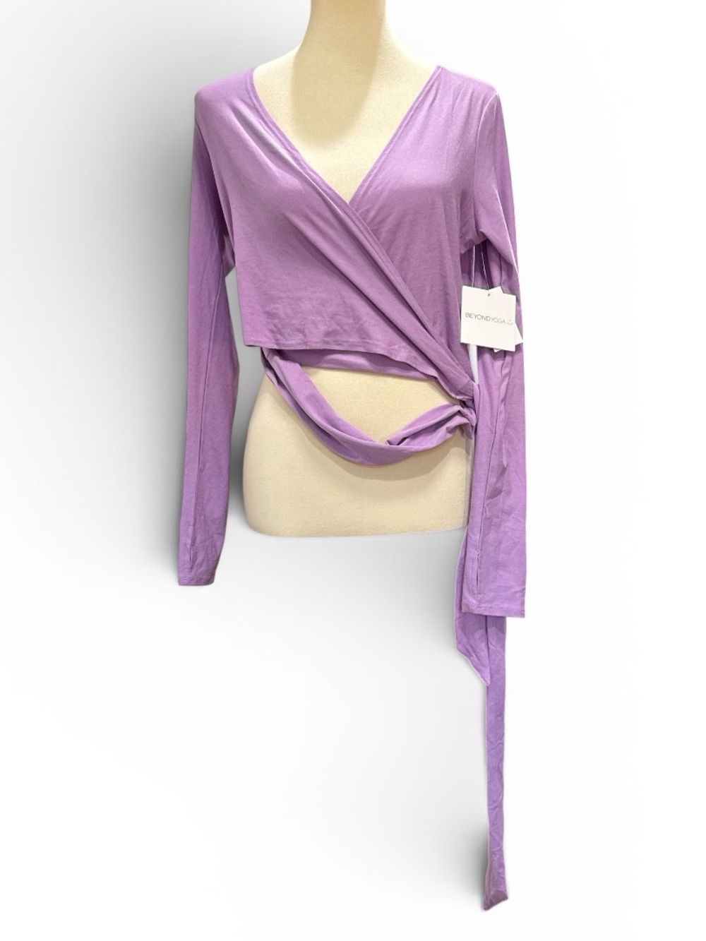 Beyond Yoga Lilac Wrap Crop Top #627 - Picture 2 of 4